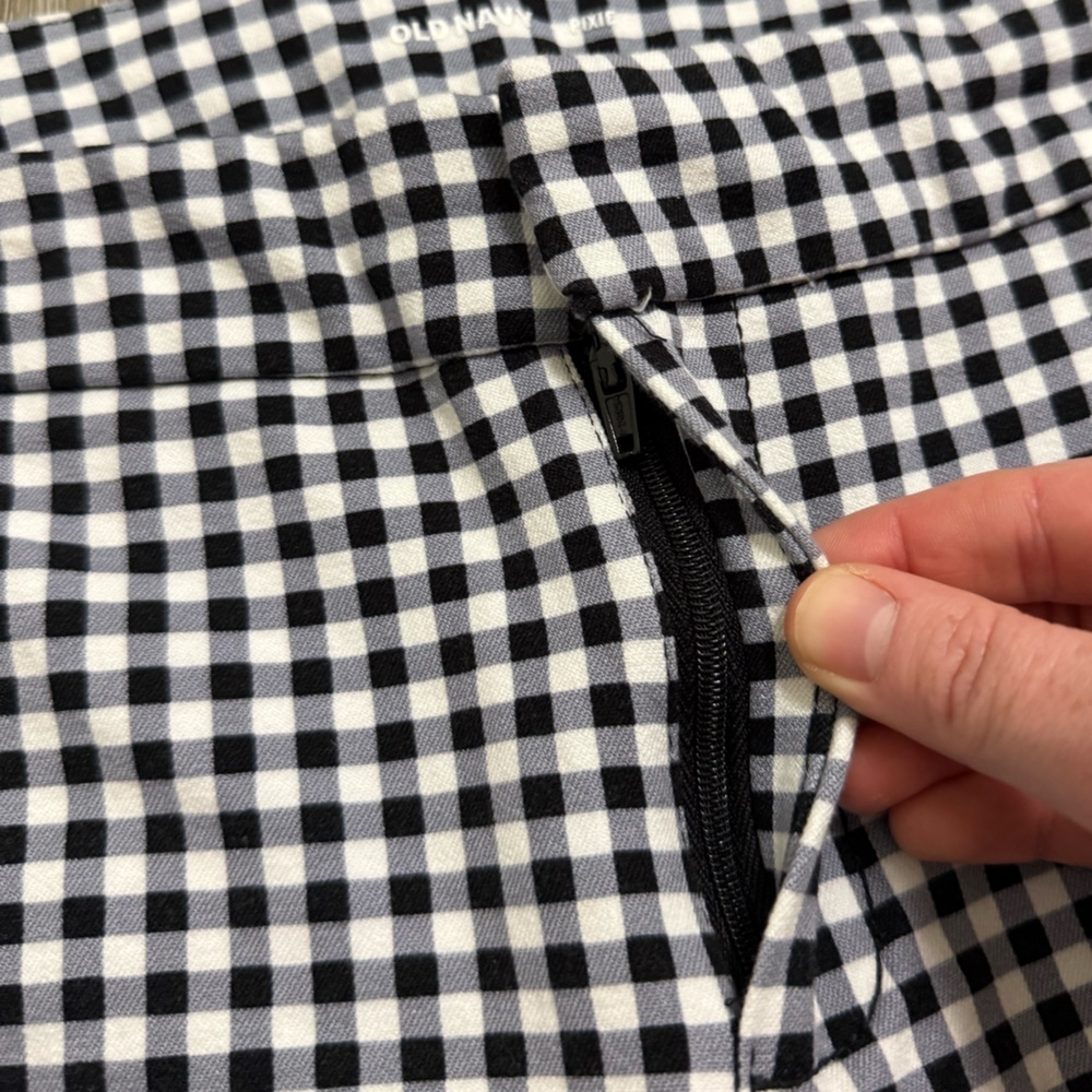 Old Navy Pixie Black White Gingham Plaid Pant Size 16 Academia Career Office - Picture 4 of 10
